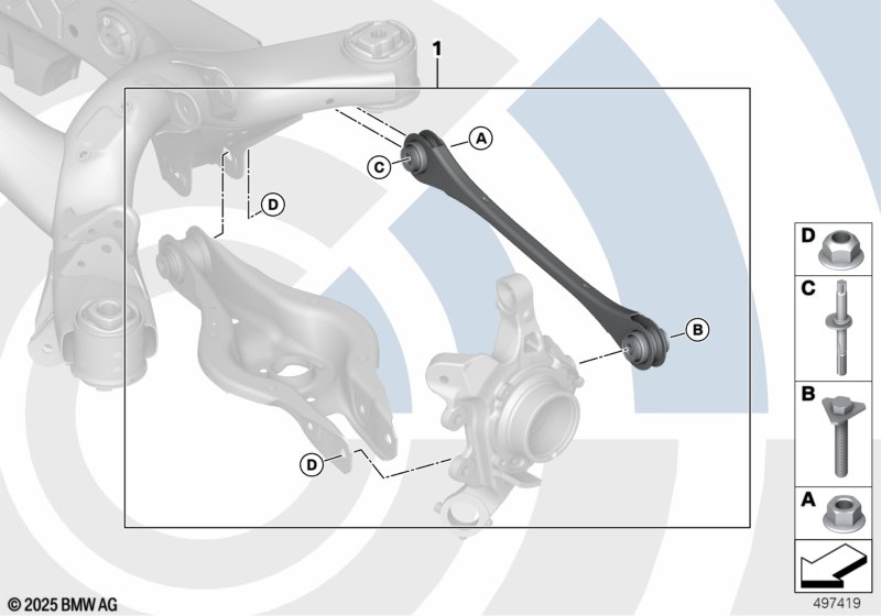 Repair kit for track control arm