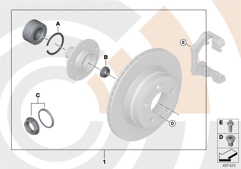 Repair kit for wheel bearing, rear