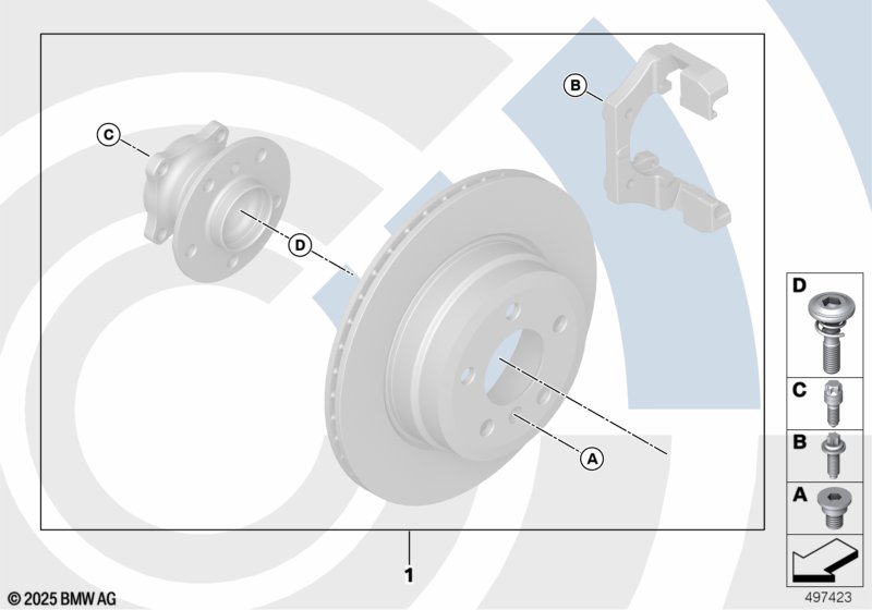 Repair kit for wheel bearing, rear