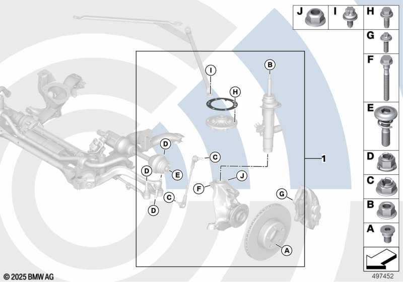 Attachment set spring strut, front