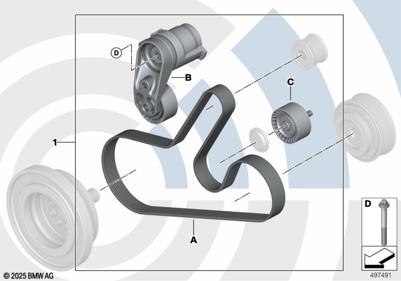 Repair kit for belt drive