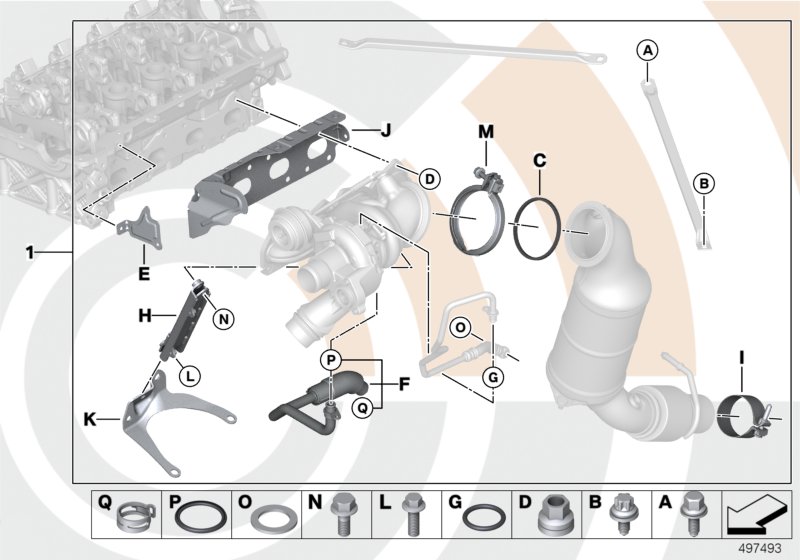 Turbocharger and installation kit