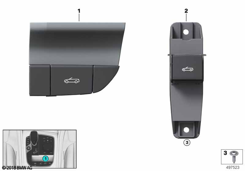 Genuine BMW 61319473615 G29 Convertible Top Switch (Inc. Z4 M40i, Z4 30i & Z4 20i) | ML Performance EU Car Parts