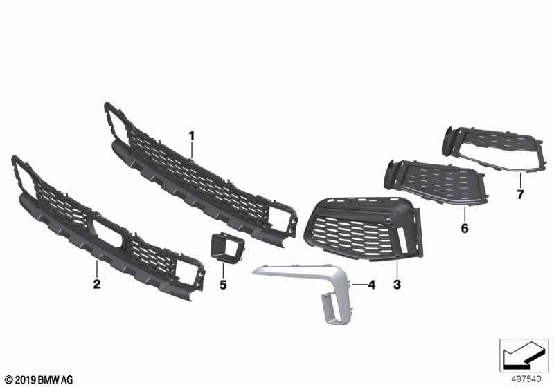 Genuine BMW 51118074002 G11 G12 Grill, Air Intake, Open, Right M (Inc. 740LiX, 730Ld & 740dX) | ML Performance UK Car Parts