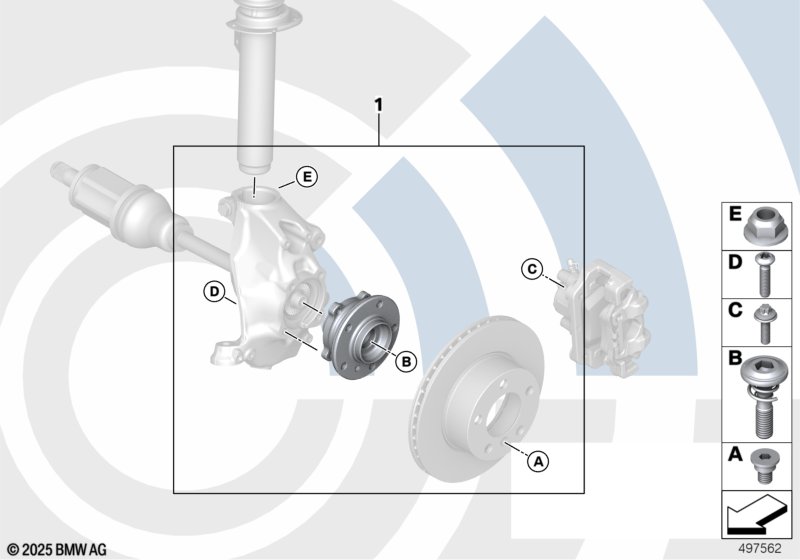 Repair kit, front w.bearing, all-w.drive