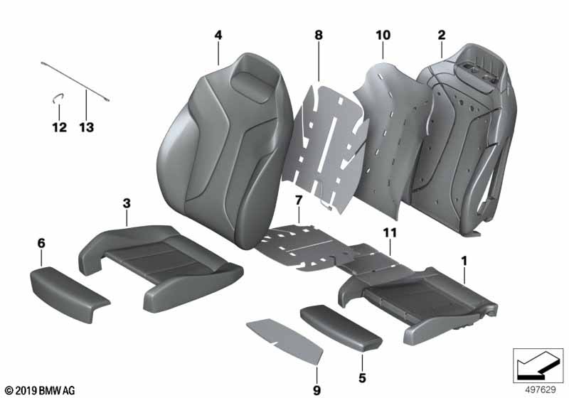 Genuine BMW 52108093645 G14 G15 Cover Backrest Leather Left SCHWARZ (Inc. 840dX, M850iX & 840i) | ML Performance UK Car Parts