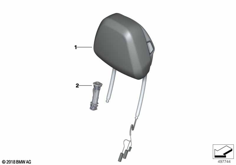 Genuine BMW 52107495174 G14 G16 G15 Headrest Basis, Leather COGNAC (Inc. 840dX, 840i & 840iX) | ML Performance EU Car Parts
