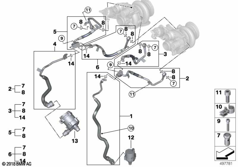 Genuine BMW 11539896888 G14 G12 G16 Coolant Line, Turbocharger Supply Line (Inc. M850iX, 750LiX & 750iX) | ML Performance UK Car Parts