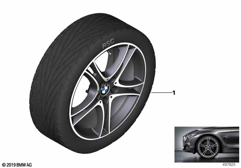 Genuine BMW 36110077823 F40 F44 Tpm Tire And Wheel, Summer, Orbitgrey 225/40R18 92Y (Inc. 120dX, 118d & 116d) | Duco Car Parts UK Car Parts