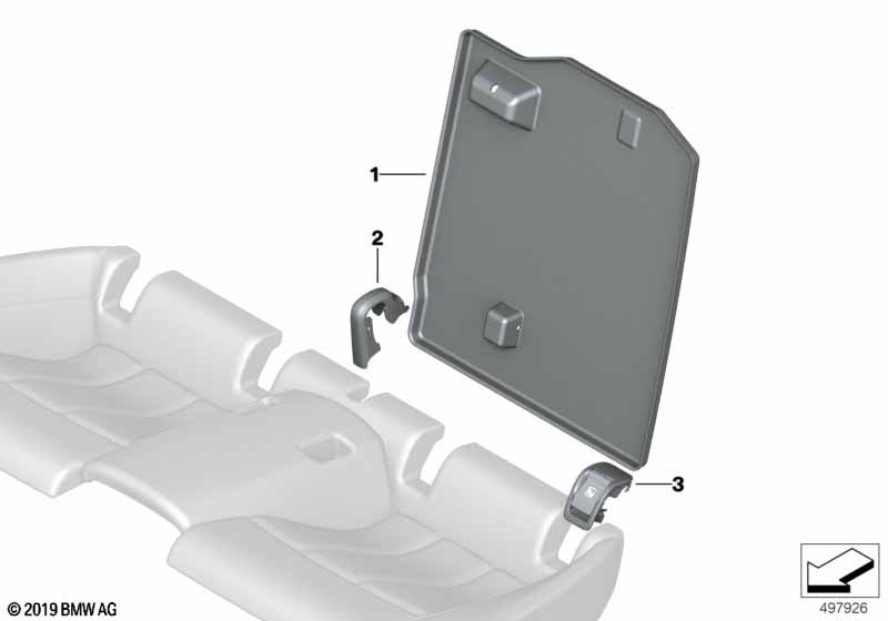 Seat, rear, seat trim covers