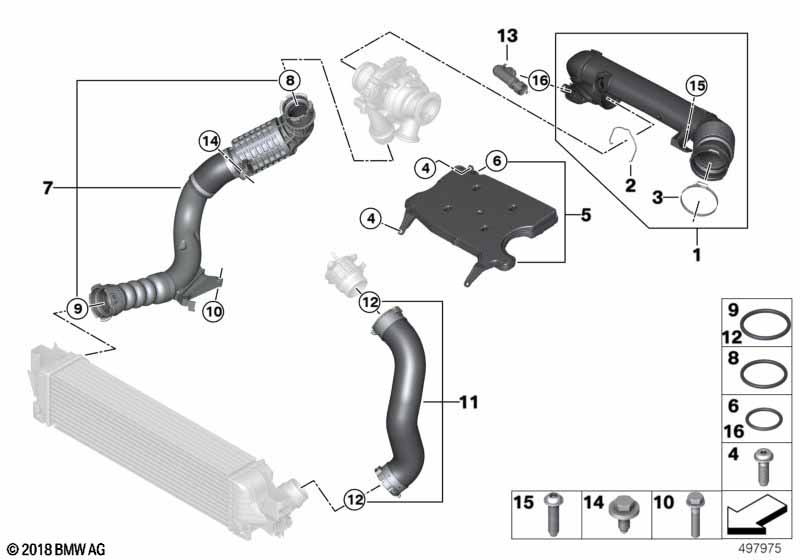 Genuine BMW 11618585294 F45 F44 Charge Air Line (Inc. 218d, Cooper D & X1 18d) | ML Performance UK Car Parts