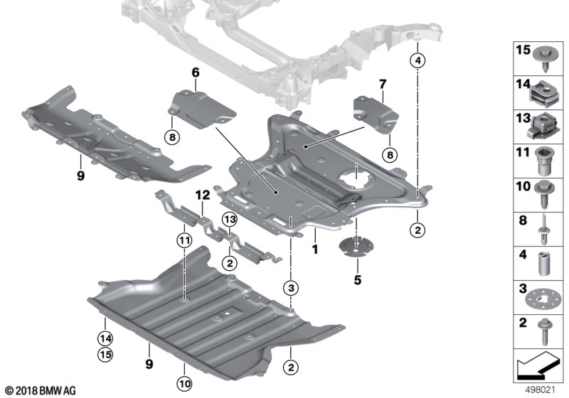 Front subframe, AWD, skid plate