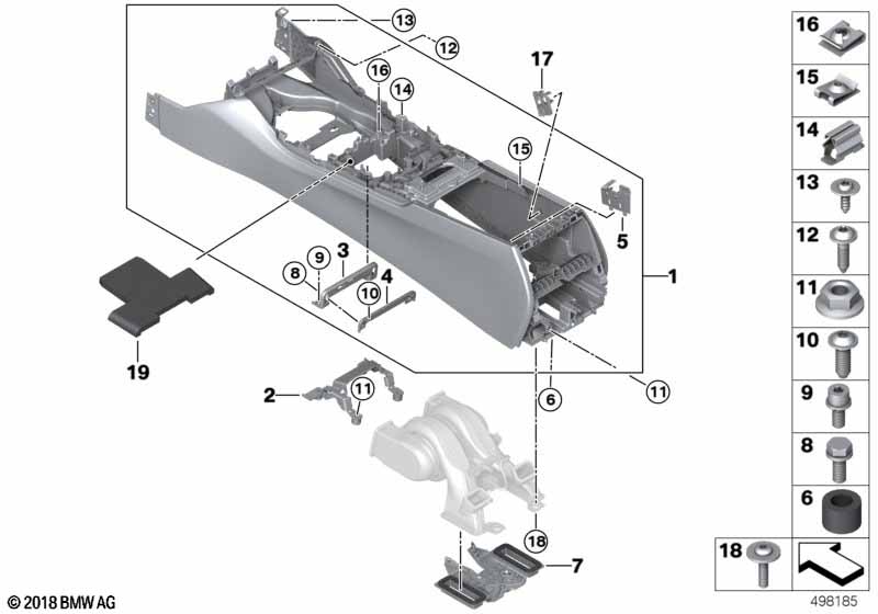 Genuine BMW 51169352307 G11 G12 Center Console CANBERRABEIGE (Inc. 750iX, 730dX & 740Li) | ML Performance UK Car Parts