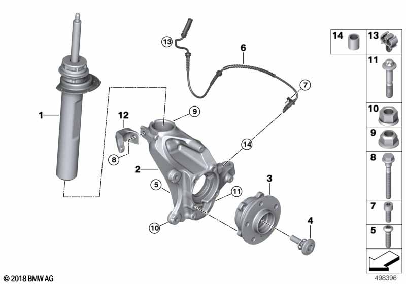 Genuine BMW 31306888338 F39 Front Right Spring Strut (Inc. X2) | ML Performance UK Car Parts