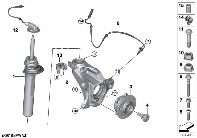Strut front VDC / mounting parts