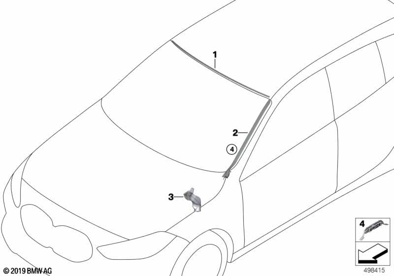 Genuine BMW 51317453949 F40 Drip Moulding, Left (Inc. 118i, M135iX & 120dX) | ML Performance UK Car Parts
