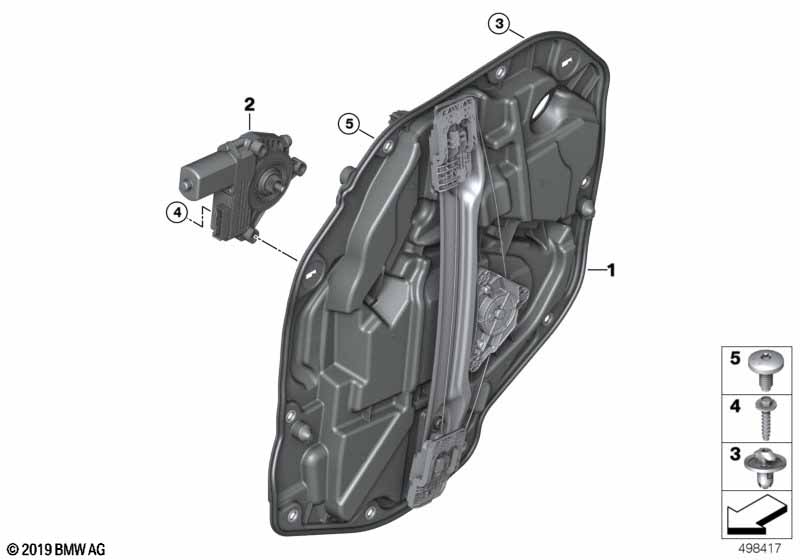 Door window lifting mechanism rear