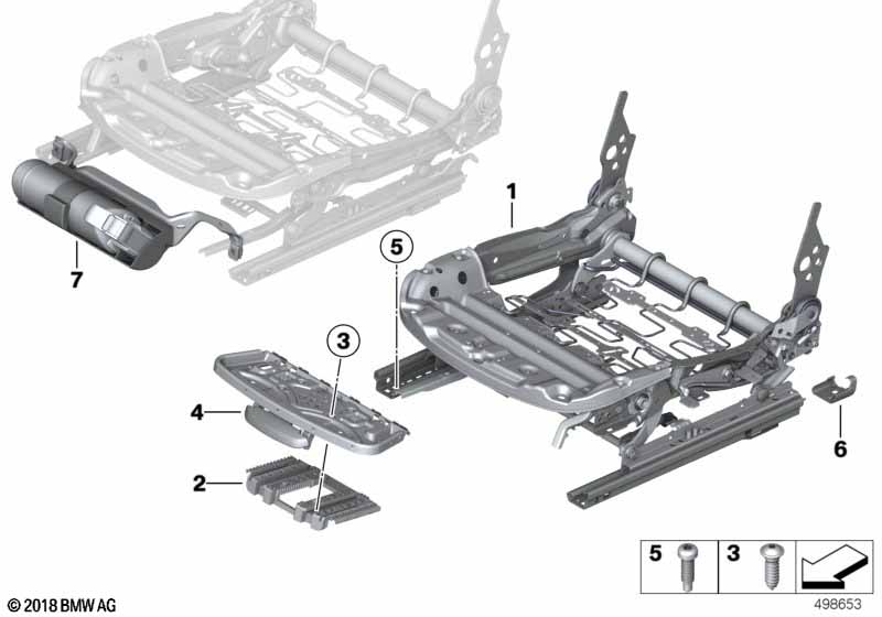 Genuine BMW 52107243526 Seat Mech. Assembly, Sport Seat, Right | ML Performance UK Car Parts