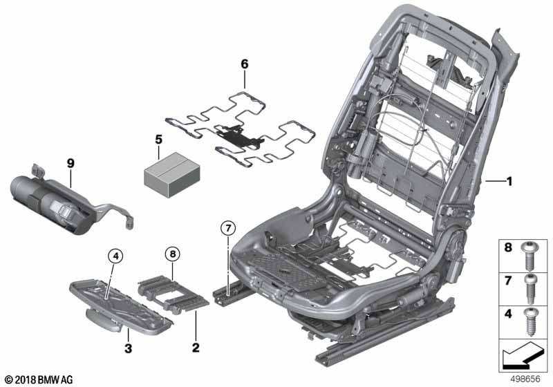 Front seat backrest frame