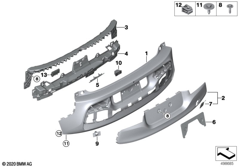 Genuine BMW 51127462330 Bumper Trim Panel, Primed, Rear (Inc. i3 94Ah Rex, i3s 120Ah Rex & i3 94Ah) | ML Performance UK Car Parts