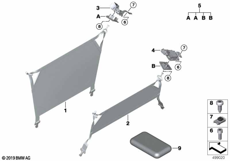 Partition net / sight guard, cargo area