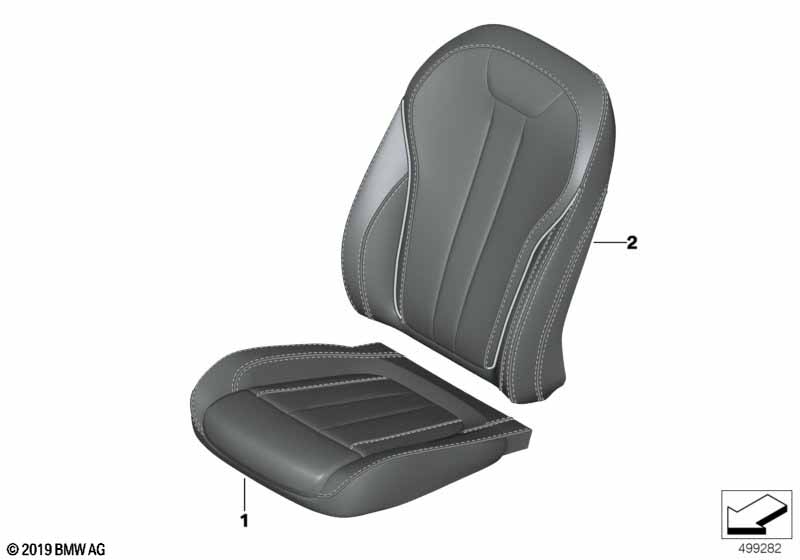 Genuine BMW 52107997249 G06 G05 G07 Cover For Comfort Seat, Leather AMARONE/SCHWARZ (Inc. X7 M50dX, X5 M50dX & X5 30dX) | ML Performance UK Car Parts