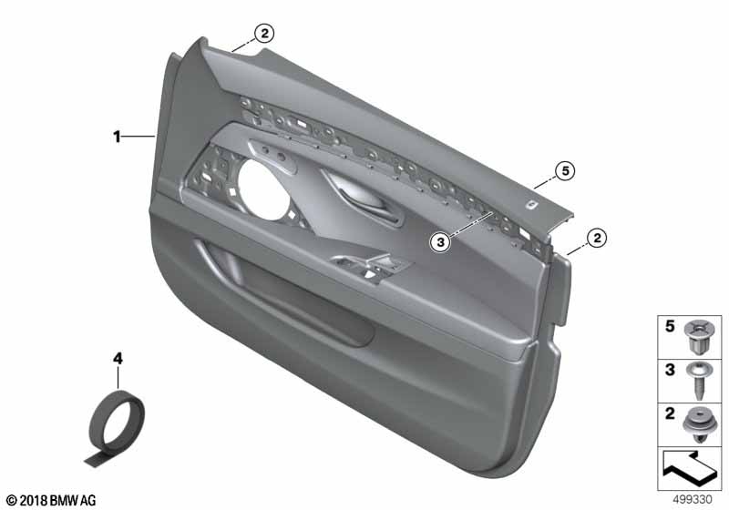 Door trim panel, front