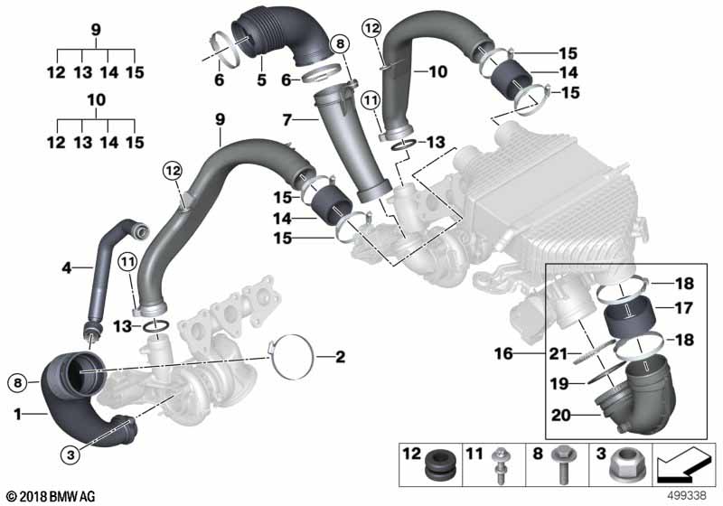 Genuine BMW 11617846245 F83 F82 F80 Charge Air Pipe For Cylinders 1 - 3 (Inc. M4 GT4, M2 Competition & M4 CS) | ML Performance UK Car Parts