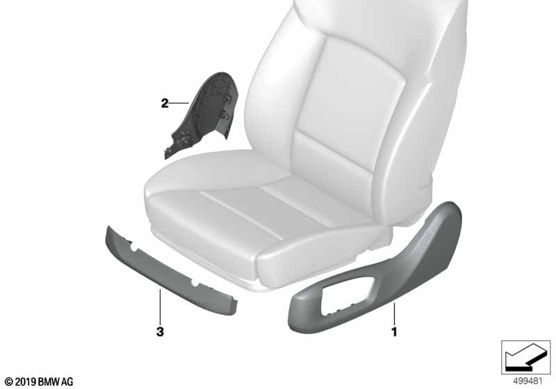 Genuine BMW 52107497987 G05 G06 Trim, Seat Outer Left ELF.WEISS (Inc. X6 30iX, X5 M50dX & X6 M50iX) | ML Performance EU Car Parts