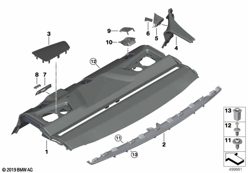Genuine BMW 51469108187 F93 G16 Trim For Belt Gap Cover BLACK (Inc. 840dX, M850iX & 840iX) | ML Performance UK Car Parts