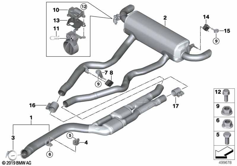 Genuine BMW 18308743651 G20 G21 Rear Muffler With Exhaust Flap (Inc. M340i & M340iX) | ML Performance EU Car Parts