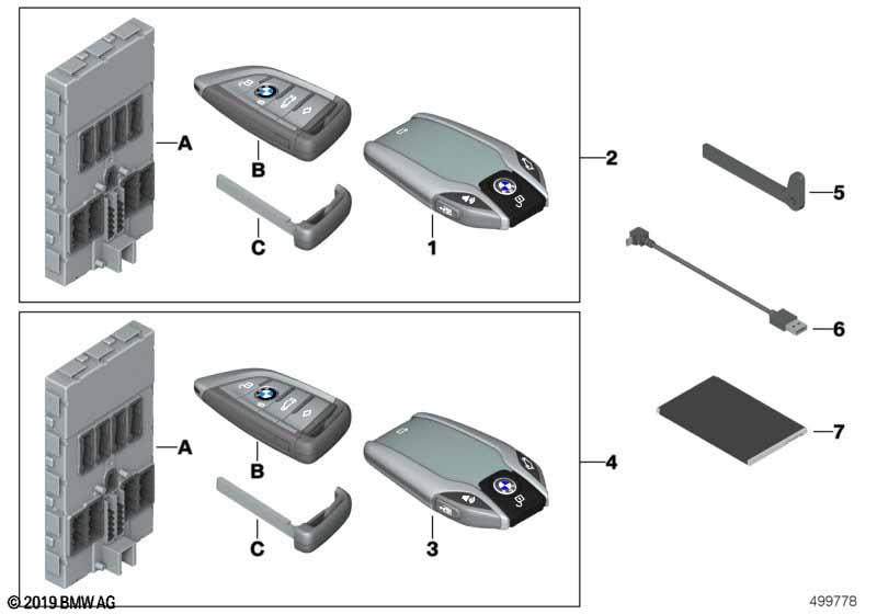 Genuine BMW 66129877476 G11 G12 Display Key US RCP (Inc. 750iX, 740i & M760iX) | ML Performance UK Car Parts