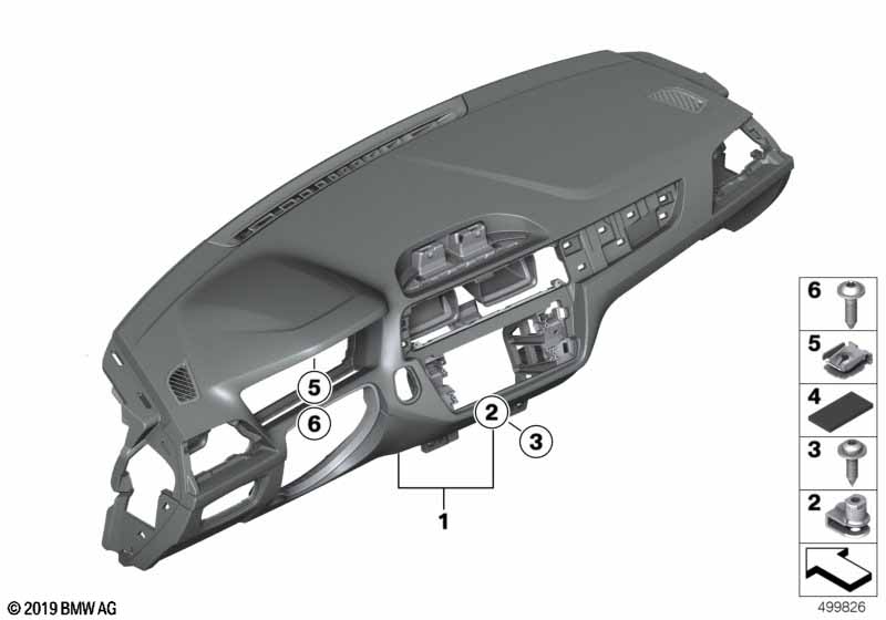 Genuine BMW 51457943490 F22 F20 F23 Instrument Panel SCHWARZ (Inc. 118i, 218i & 116d ed) | ML Performance UK Car Parts