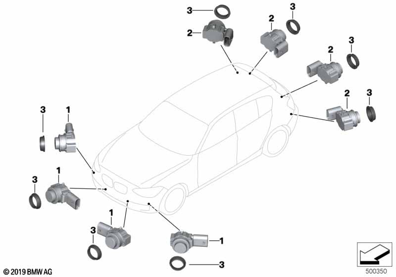 Genuine BMW 66209288224 Ultrasonic Sensor, Sparkling Brown WB53 (Inc. 418d, 330iX & 430d) | ML Performance EU Car Parts