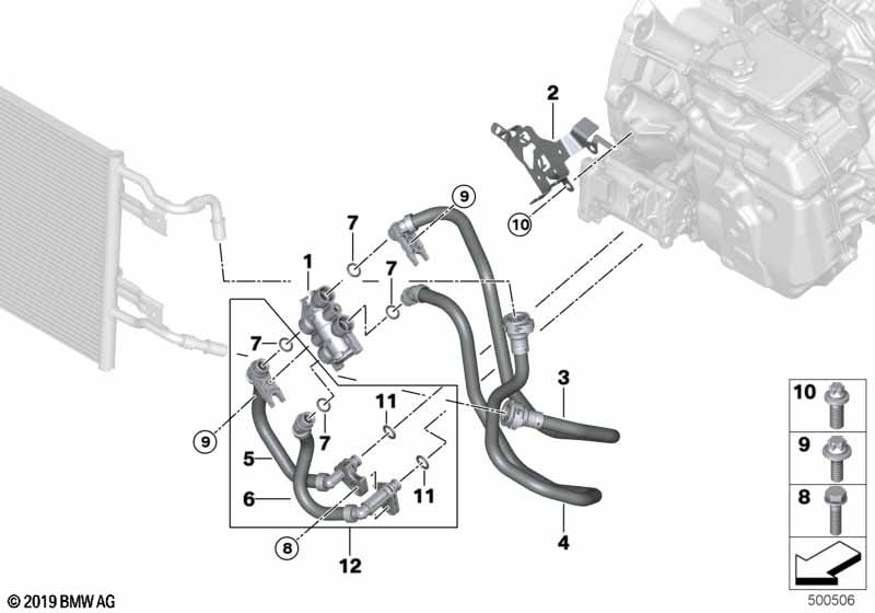 Genuine BMW 17227555630 F45 Oil Pipe Inlet Transmission thermostat (Inc. 225xe & Cooper SE ALL4) | ML Performance UK Car Parts