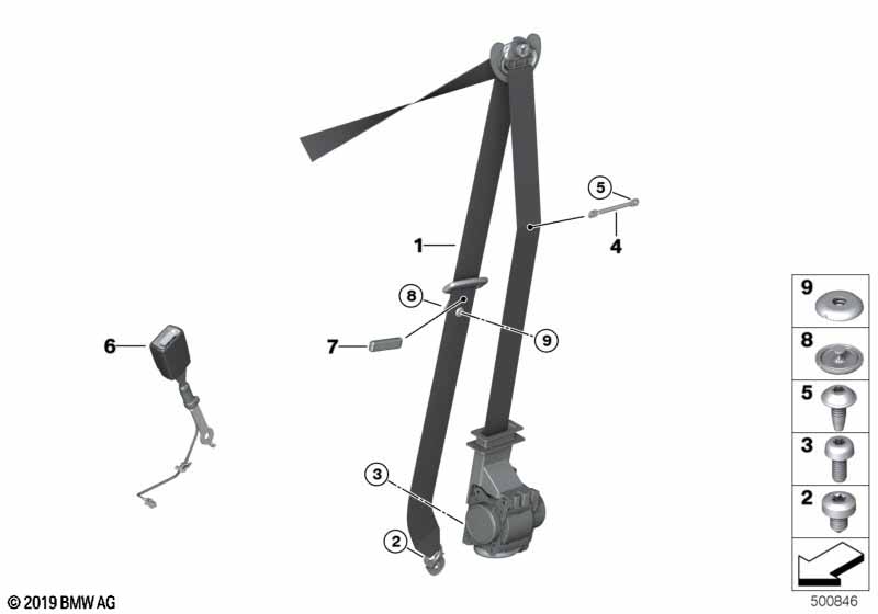 Genuine BMW 72117496286 G20 Upper Belt, Front Right CANBERRABEIGE (Inc. M340i, 330i & M340iX) | ML Performance EU Car Parts