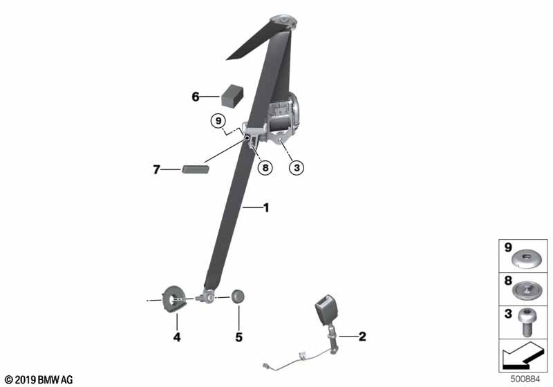 Genuine BMW 72117491759 F92 G14 Upper Belt Front Left SCHWARZ (Inc. M850iX, 840iX & 840dX) | ML Performance EU Car Parts
