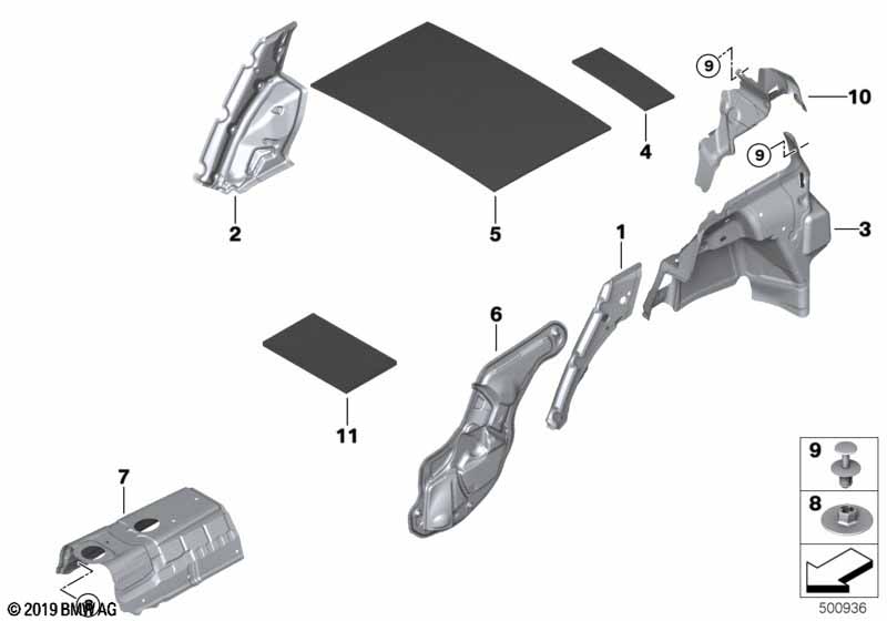 Genuine BMW 51487423256 F39 Noise Insulation, Whlhousing, Trunk, Ri (Inc. X2 20iX, X2 18dX & X2 25dX) | ML Performance UK Car Parts
