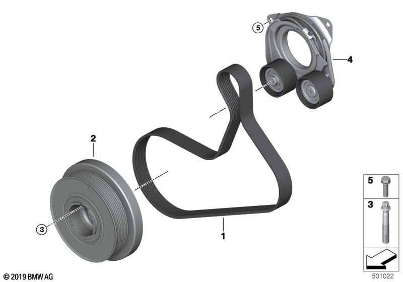 Genuine BMW 11288597653 G20 G01 G31 Ribbed V-Belt 8 PK X 1162 (Inc. X3 18d, 520d & 318d) | ML Performance UK Car Parts