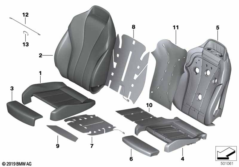 Genuine BMW 52109483405 G16 Cover For Comfort Backrest,Leather Left SCHWARZ (Inc. 840i, 840iX & 840dX) | ML Performance EU Car Parts