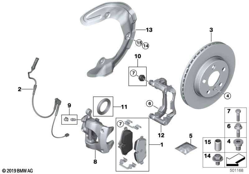 Genuine BMW 34116867311 F46 F45 Calliper Carrier Left (Inc. 225i, 220dX & X2 25dX) | ML Performance UK Car Parts