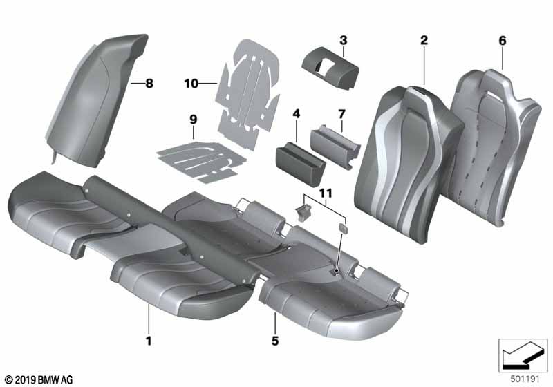 Genuine BMW 52209498764 G16 Cover For Comfort Seat, Leather ELFENBEINWEISS (Inc. M850iX, 840i & 840iX) | ML Performance EU Car Parts