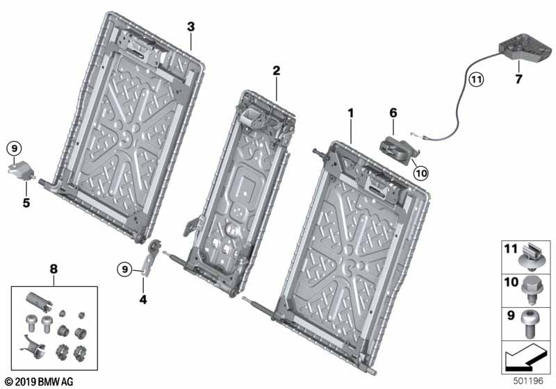 Genuine BMW 52209893707 F93 G16 Frame, Backrest Left (Inc. 840dX, 840i & 840iX) | ML Performance EU Car Parts