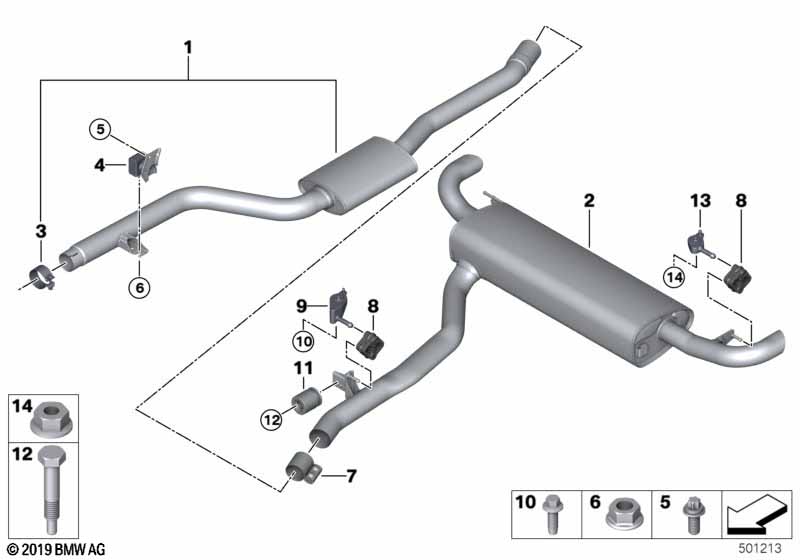 Genuine BMW 18307935436 G07 G05 G06 Bracket For Exhaust System RECHTS (Inc. X7 M50iX & X5) | ML Performance EU Car Parts