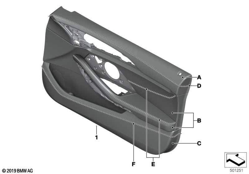 Genuine BMW 51417997077 G16 Door Panel, Leather, Front Left INDIVIDUAL (Inc. M850iX, 840i & 840iX) | ML Performance EU Car Parts