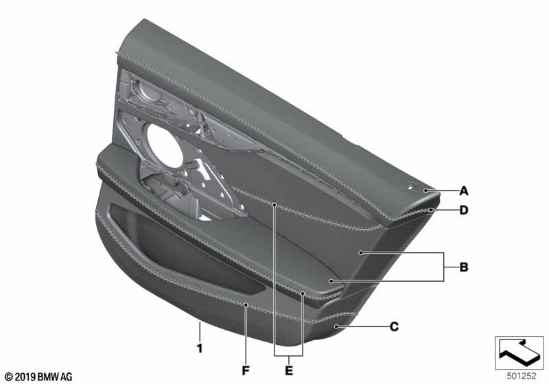 Genuine BMW 51427997082 G16 Door Lining Leather Rear Right INDIVIDUAL (Inc. 840dX, 840i & M850iX) | ML Performance EU Car Parts
