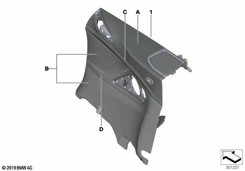 Genuine BMW 51417996776 G14 Lateral Trim Panel Leather Rear Right INDIVIDUAL (Inc. 840iX, 840i & M850iX) | ML Performance EU Car Parts