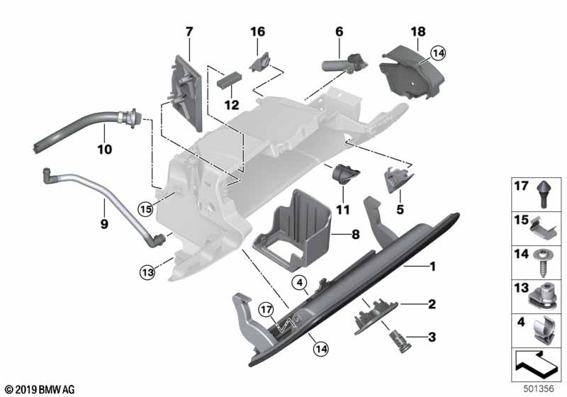 Genuine BMW 51169376117 G12 G11 Glove Box Lid COGNAC (Inc. 750LiX 4.4, 730dX & 740Le) | ML Performance US Car Parts