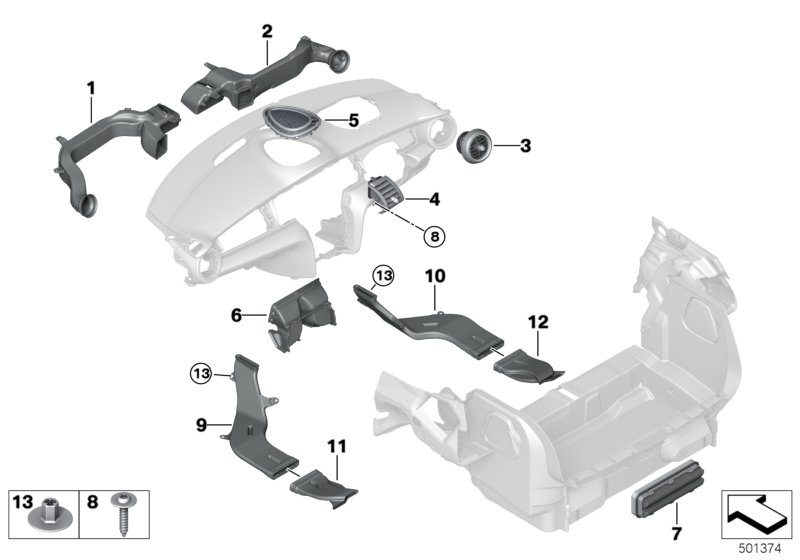 Genuine BMW Mini 64229265405 F56 F55 Air Vent, Center Left (Inc. One First) | ML Performance UK Car Parts