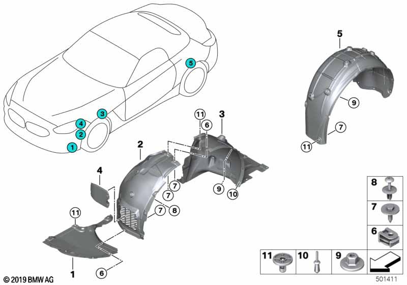 Genuine BMW 51717441901 G29 Cover, Wheelhousing, Rear, Front Left (Inc. Z4 30i, Z4 M40i & Z4 20i) | ML Performance EU Car Parts